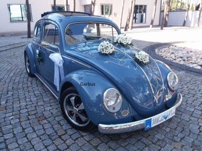 Samochód do ślubu - Poznań niebieski Volkswagen Garbus Oval